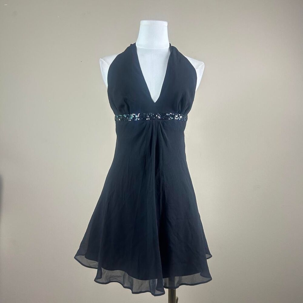 Express Silk Halter Sequin Dress